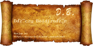 Dóczy Boldizsár névjegykártya